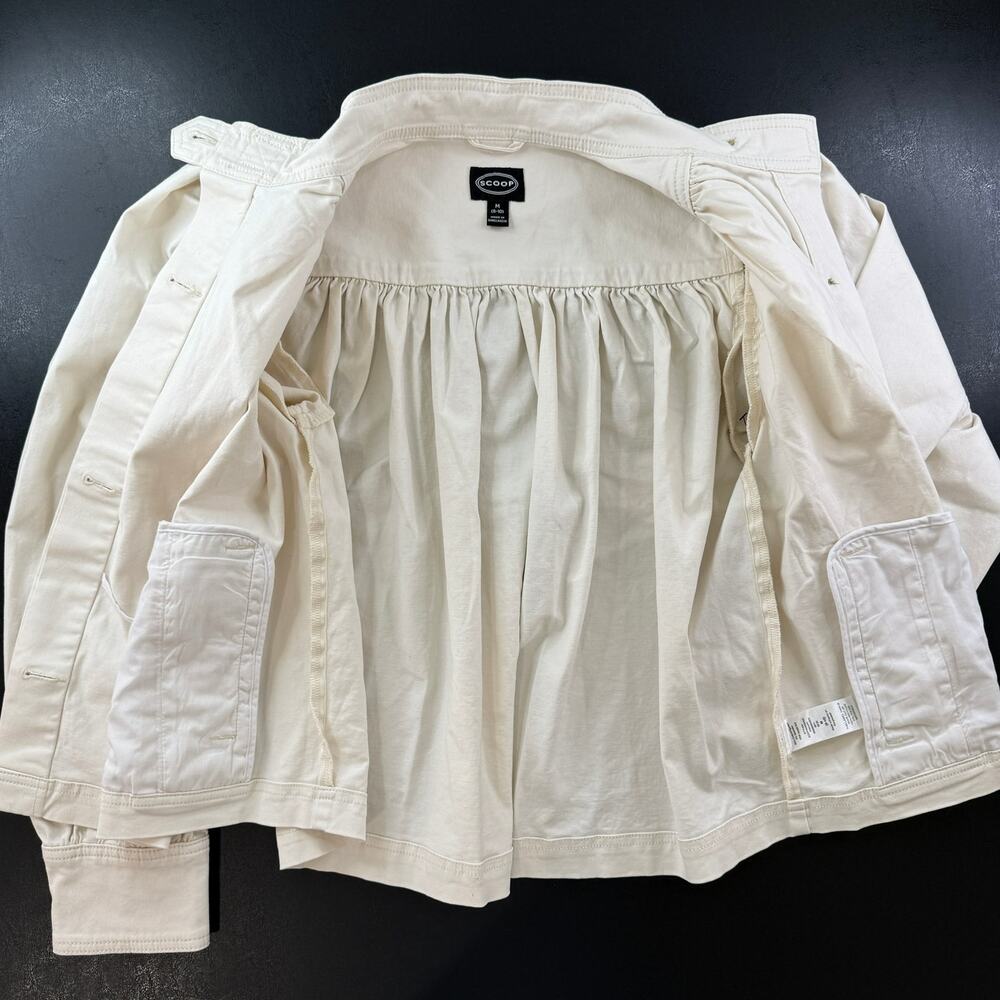 Scoop Puff Sleeve Cotton Jacket Cropped Trench Stand Collar Romantic Soft Girl M - Picture 6 of 11